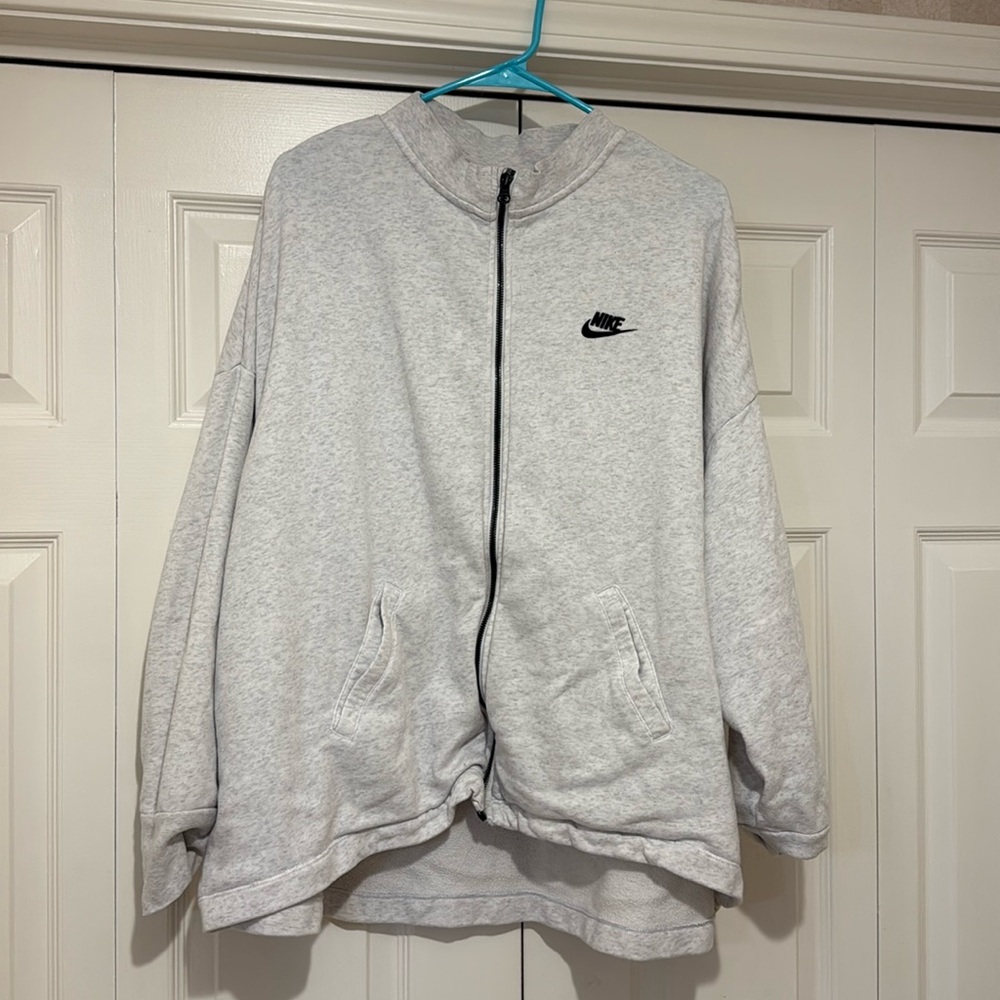 Nike Light Gray Full-Zip Hoodie